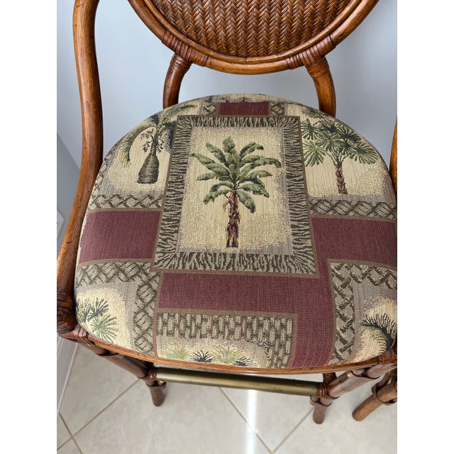 McGuire Pair of Mid 20th Century Bamboo Stools - 2 For Sale - Image 4 of 7