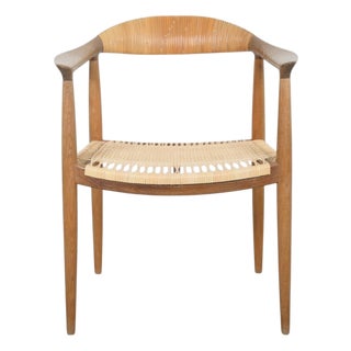 The JH501 Chair in Oak and Wicker by Hans Wegner, 1960s For Sale