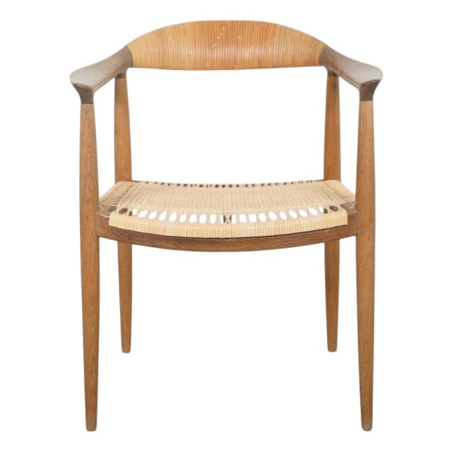 The JH501 Chair in Oak and Wicker by Hans Wegner, 1960s For Sale