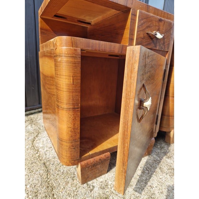 1930s Art Deco Bedside Tables, 1930s, Set of 2 For Sale - Image 5 of 16