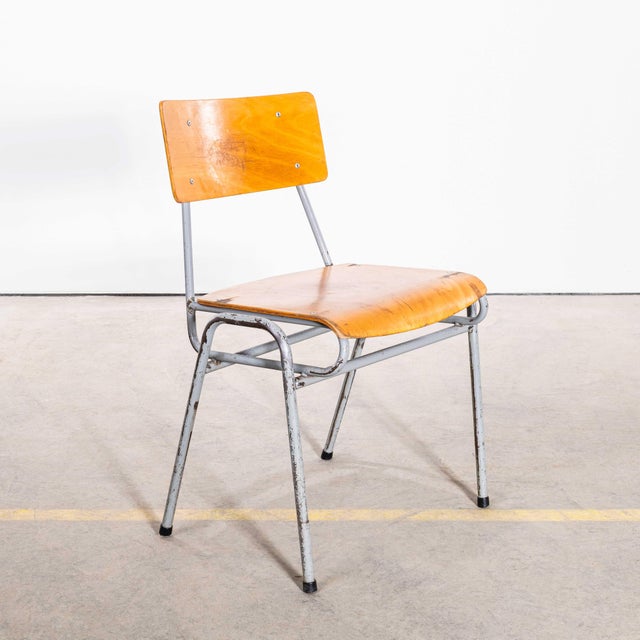 Wood Vintage English Stacking Dining Chairs, 1950s, Set of 6 For Sale - Image 7 of 14