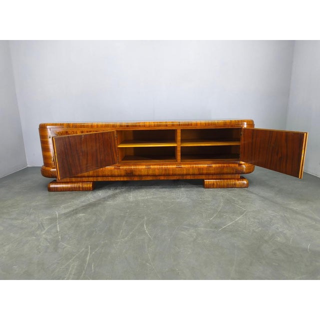 Art Deco Walnut Sideboard, Czechoslovakia, 1930s For Sale - Image 9 of 18