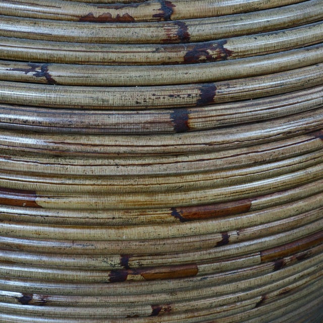 1970's Crespi Style Pencil Reed Floor Vases - a Pair For Sale In Tampa - Image 6 of 10