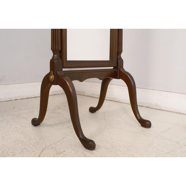 Traditional Ethan Allen Georgian Court Cherry Cheval Dressing Mirror For Sale - Image 3 of 7