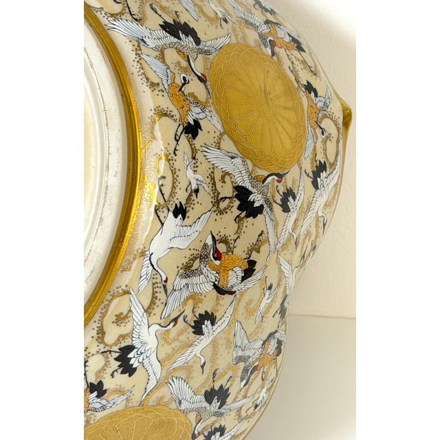 Early 20th Century Exceptional Monumental Meiji Period Kyoto Satsuma Bowl, Attrib. Kinkozan Studio For Sale - Image 5 of 16