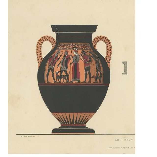 Albert Genick, Greek Ceramic Amphoren, 1883, Paper For Sale - Image 3 of 5