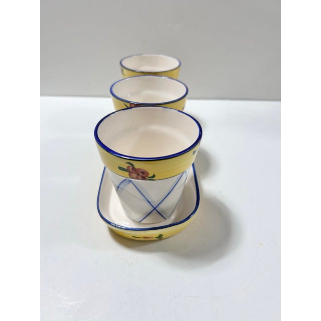 Vintage Jay Willfred Hand-Painted Ceramic Planter Set With Tray For Sale - Image 4 of 11