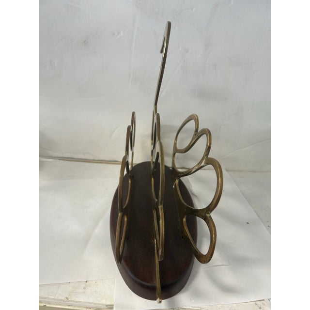 1980s 1980s Swan Shaped Brass Magazine Rack For Sale - Image 5 of 8