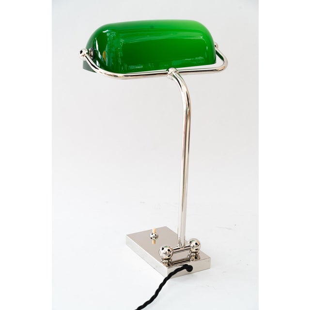 Art Deco Adjustable Nickel-Plated Banker Lamp, Vienna, Austria, 1920s For Sale - Image 16 of 16