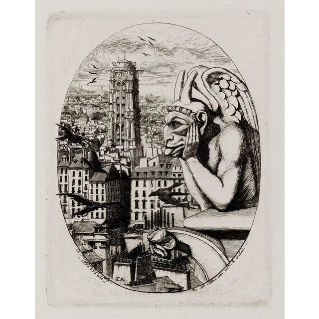 Charles Meryon Le Stryge the Vampire Etching 1853 Paris Notre Dame Cathedral For Sale - Image 12 of 12