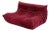 Restored Vintage Togo Loveseat by Ligne Roset in Bordeaux Red Corduroy For Sale