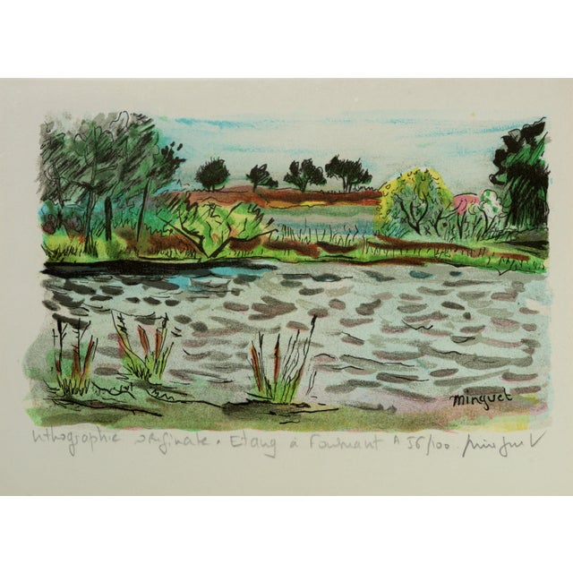 Wood Mid 20th Century Lithographs Collection by French-Carribean Artist Alexandre Minguet - Set of 8 For Sale - Image 7 of 18