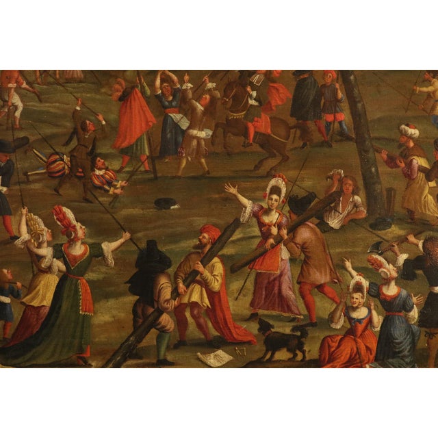 Alexander Van Bredael, Allegory of Human Folly, 18th Century, Oil Painting on Canvas, Framed For Sale - Image 6 of 16