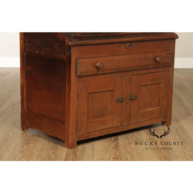 Antique Country Pine Slant Front Schoolmaster’s Desk For Sale - Image 17 of 18