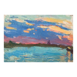 Vintage Ukrainian Landscape Oil Painting, Soviet Art, 1970s 23-33 For Sale