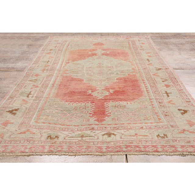 Vintage Turkish Oushak Rug, 04'04 X 08'01 For Sale - Image 9 of 10