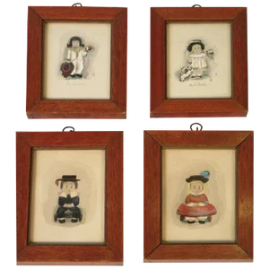 4 Small Water Colors of 19th Century Children