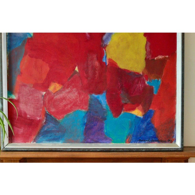 Bard B, Abstract Composition in Primary Colours, 1974, Acrylic on Canvas, Framed For Sale - Image 10 of 11