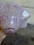 Glass Ruffled Art Glass Centerpiece Bowl Pink and White Mottled Murano Style 1970s For Sale - Image 7 of 10