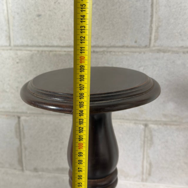 Vintage Italian Wood Torchon Pedestal Column, 1960s For Sale - Image 10 of 11