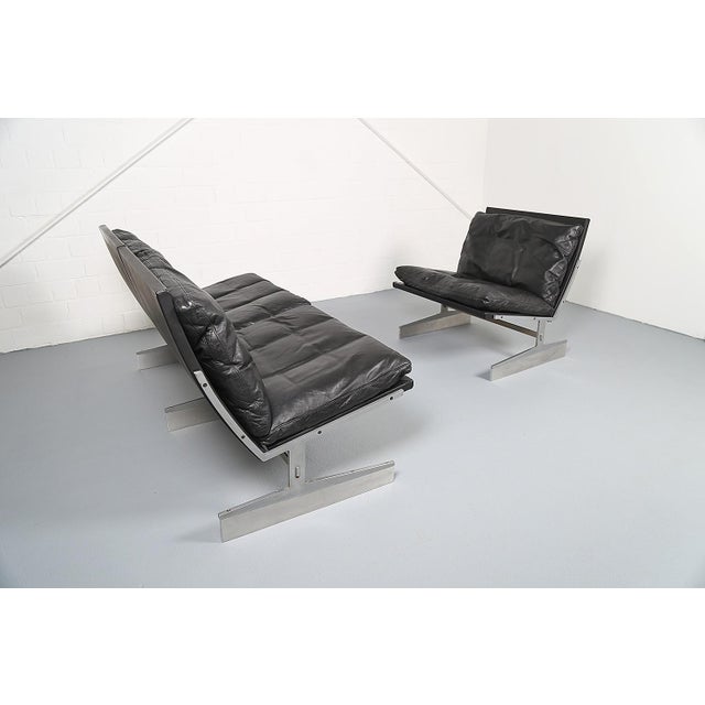 Vintage Leather Sofa and Bo-561 Chair by Preben Fabricius & Jørgen Kastholm, 1960s, Set of 2 For Sale - Image 14 of 18