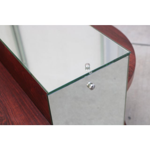 French Art Deco Mahogany and Mirror Side Table, France Ca. 1930 For Sale In New York - Image 6 of 7