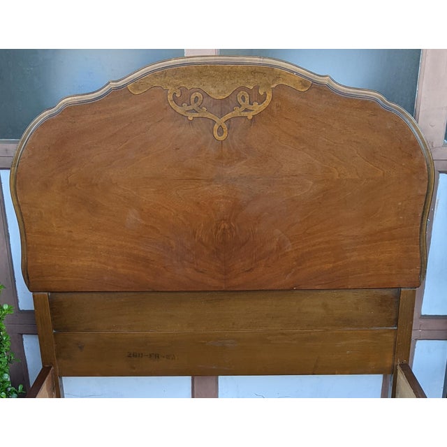 Vintage Walnut French Curved Footboard Twin Beds a Pair Chairish