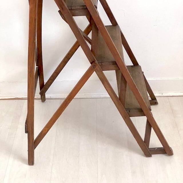 Small Vintage Stepladder in Beech, 1950s For Sale - Image 9 of 10