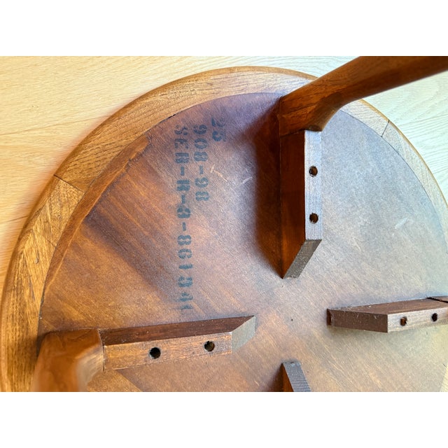 1960s Lane Perception Walnut Ash Round Table 1968 For Sale - Image 5 of 11