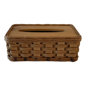 Vintage Woven Splint Wood Tissue Box Cover