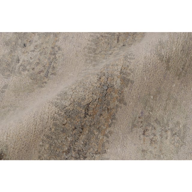 Beige Rug & Kilim’s Abstract Rug With Gray and Beige All Over Geometric Patterns For Sale - Image 8 of 9