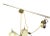Metal 4 White Acrylic Shade Mid Century Modern Adjustable Light Fixture Chandelier For Sale - Image 7 of 10