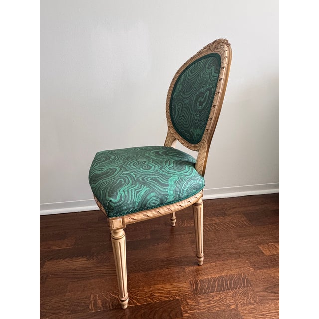 Vintage Louis XVI Malachite Side Chair For Sale In New York - Image 6 of 10