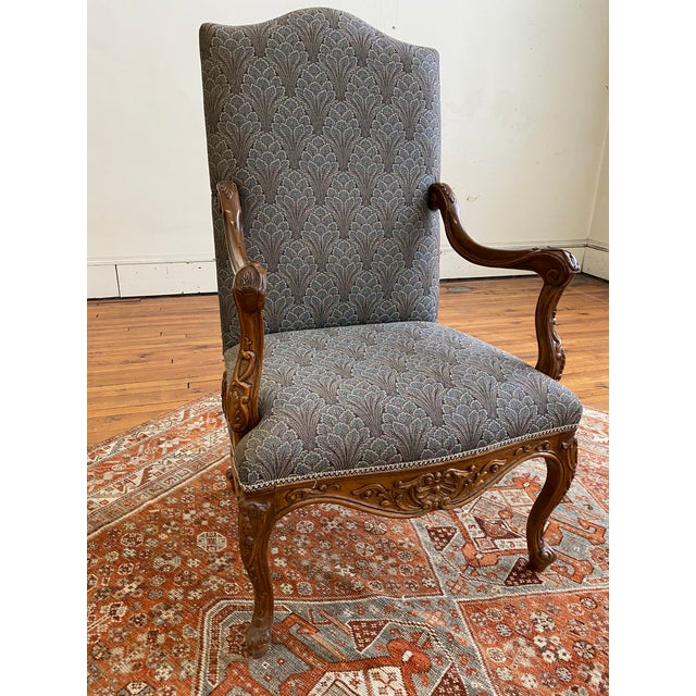 Modern Early 20th Century French Carved Upholstered Side Chair For Sale - Image 3 of 13