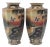 Pair Antique Nippon Imperial Mark Hand Painted Landscape Vases Moriage Gilt Porcelain 9.5” For Sale