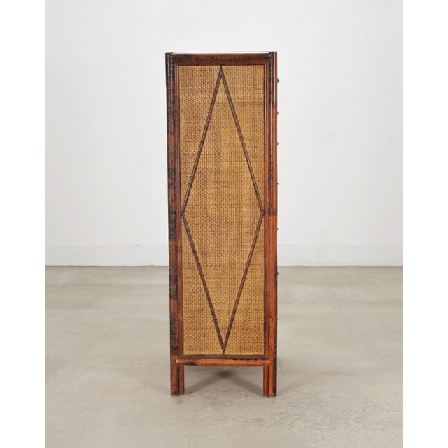 Brown Carrie Bradshaw's English Aesthetic Bamboo Rattan Chest Dresser For Sale - Image 8 of 18