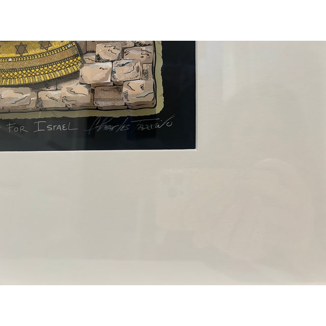 Charles Fazzino a Light for Israel 3d Serigraph Pr 96/100 Signed Judaica Menorah Masada Framed For Sale In Detroit - Image 6 of 14