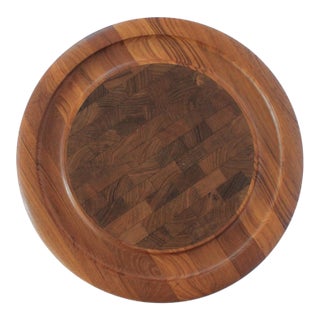 Vintage Kalmar Designs Teak Wood Charcuterie Carving Board For Sale