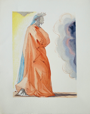 Salvador Dali, Dante à l'entrée du paradis, Etching