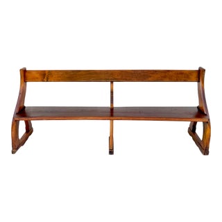 Antique Rustic European Wood Bench For Sale