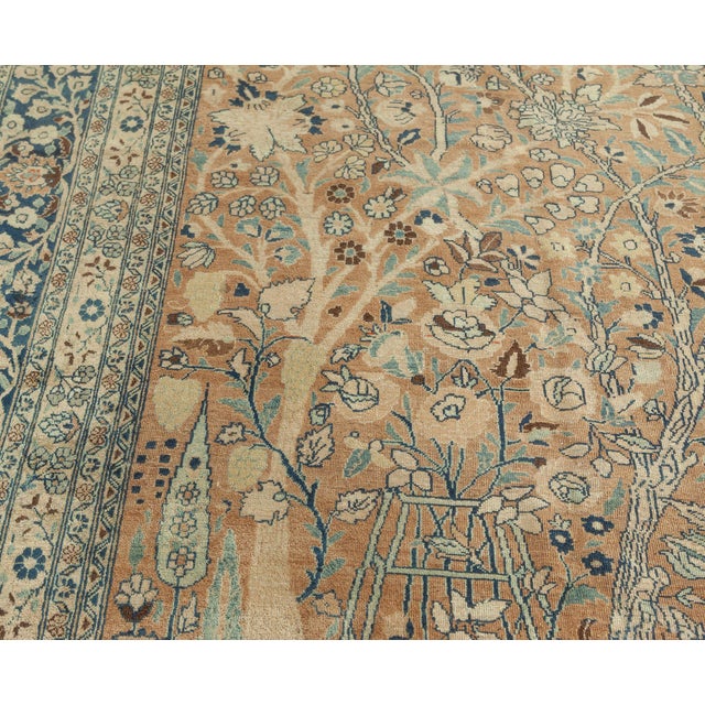 Authentic Persian Meshad Handmade Wool Rug For Sale In New York - Image 6 of 8