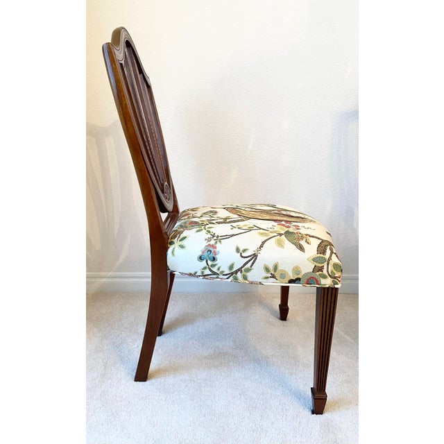 Wood Baker Historic Charleston Collection Set of Eight Carved Shield-Back Chairs Excellent Mint Condition Late 20th Century For Sale - Image 7 of 18