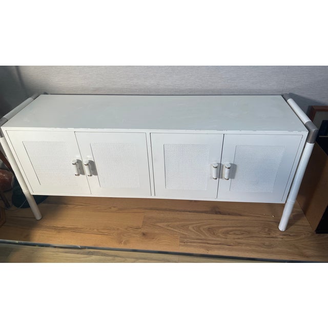 1950 Mid Century Modern White Lacquer Commode For Sale - Image 4 of 6