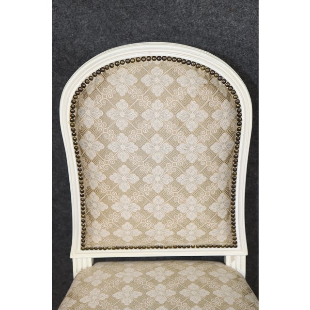 Set 12 1960's Louis XVI Style French Painted Dining Chairs Manner of Jansen For Sale - Image 15 of 15
