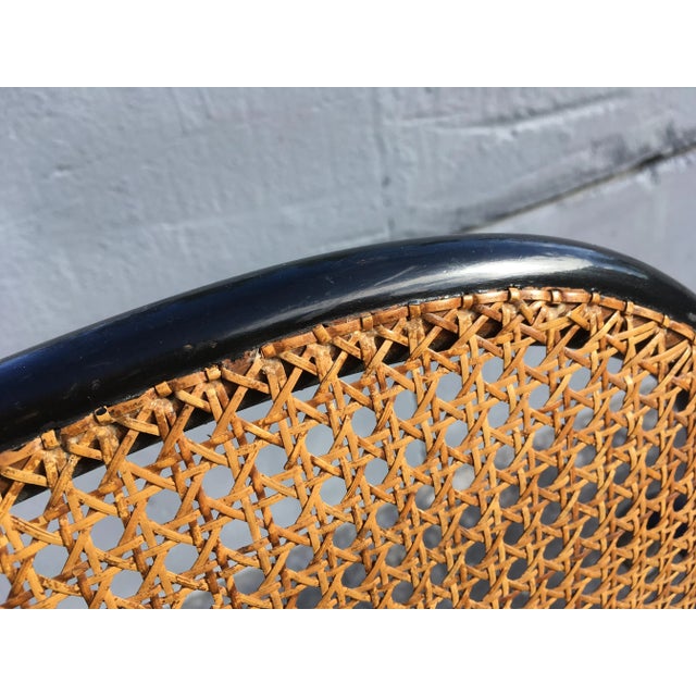 Late 19th Century Thonet Black Cane High Back Armchair For Sale - Image 9 of 13