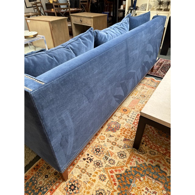 Nathan Anthony Bespoke Slope Arm Sofa, Navy For Sale - Image 10 of 12