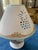 Ivory Vintage Lenox British Colonial Scenic Candle Lamp Featuring a Pierced Pineapple Shade and a Hand-Painted Tropical Coastal Scene on the Base For Sale - Image 8 of 9