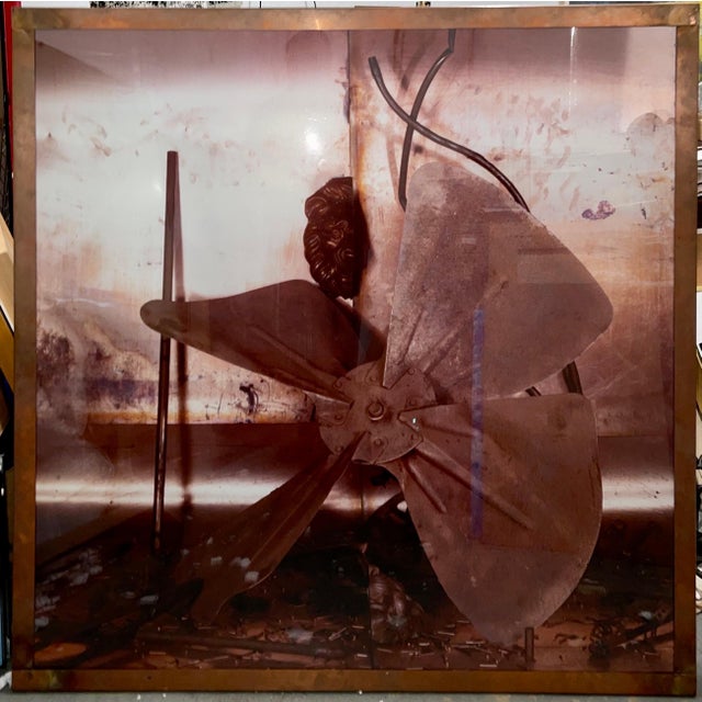 Pascal Kern, Large French Conceptual Sculpture Photograph Triptych Copper Frame Pascal Kern, 1987 For Sale - Image 13 of 13