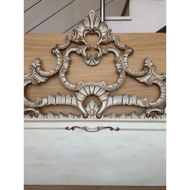 1950's Carved Spanish Rococo King Size Headboard in Silver by Mariano Garcia For Sale - Image 13 of 18