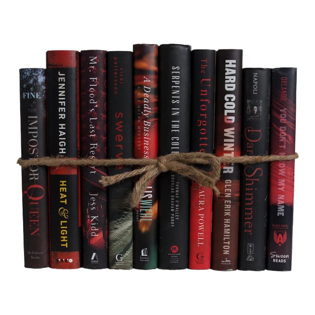 Decorative Books - Onyx Flame Dust Jacket Book Bundle - 1 Foot of Black Books For Sale